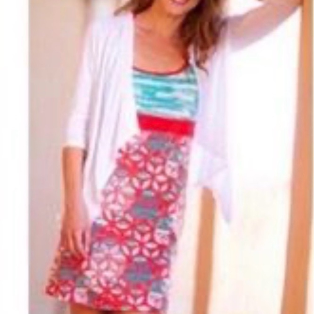 Lola Red and Teal Patterned Midi Dress